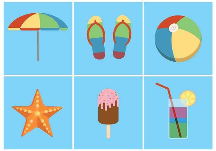 Bright Summer Vector Icons 