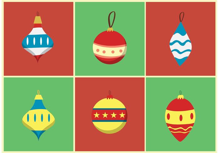Retro Christmas Ornament Vectors Retro Christmas Ornament Vectors