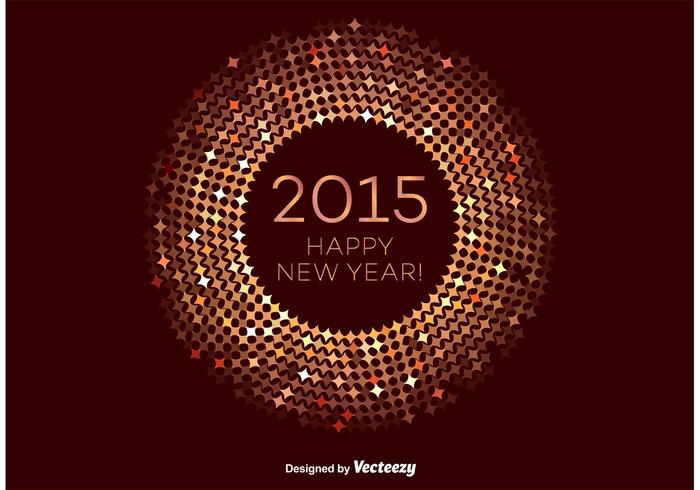 Bronze Happy New Year Vector Frame