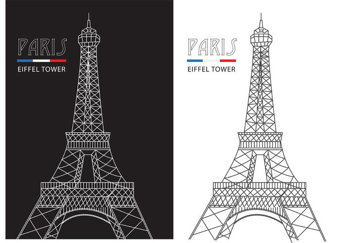 Abstract Line Eiffel Tower Vector