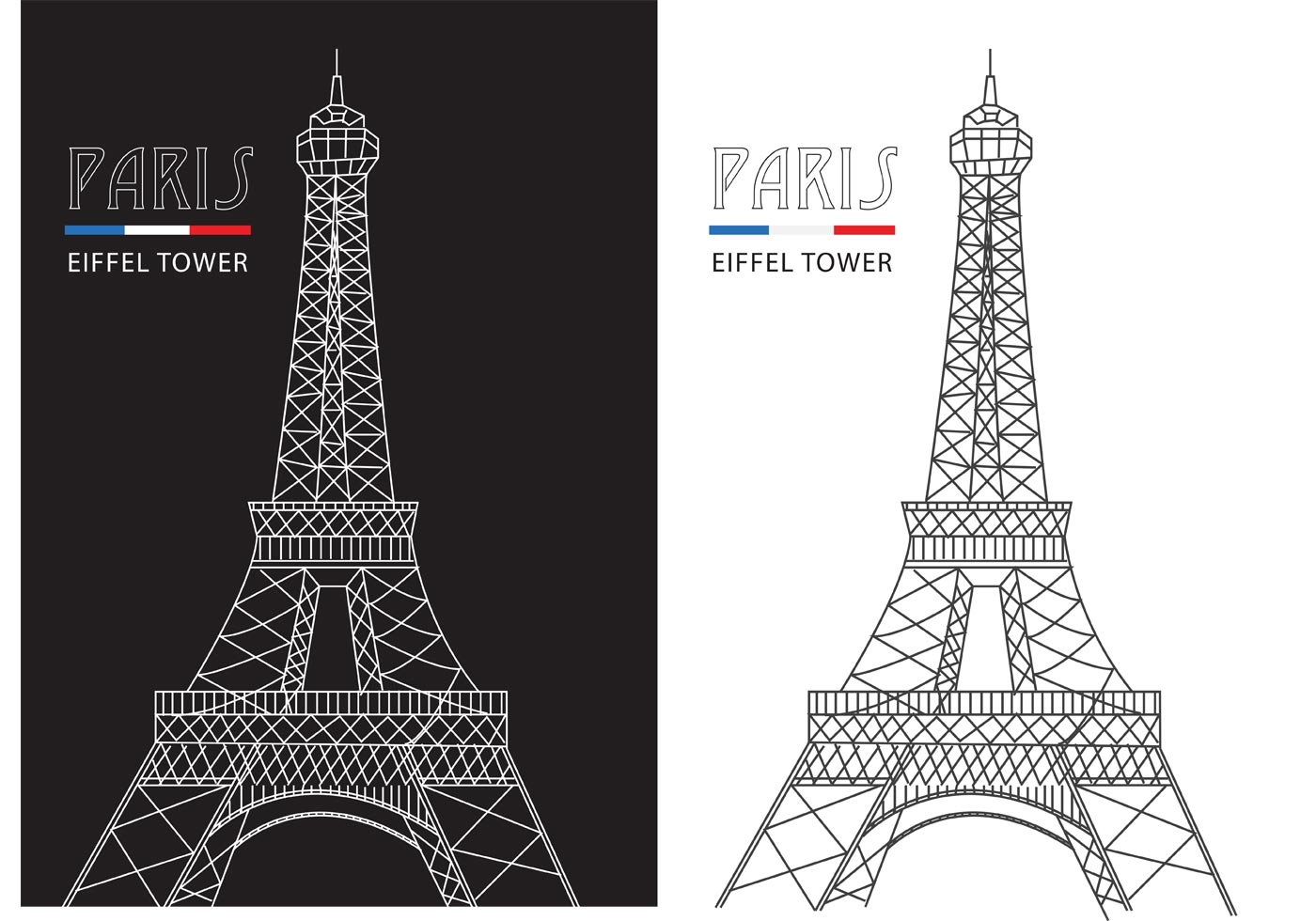 Abstract Line Eiffel Tower Vector - Download Free Vector Art, Stock