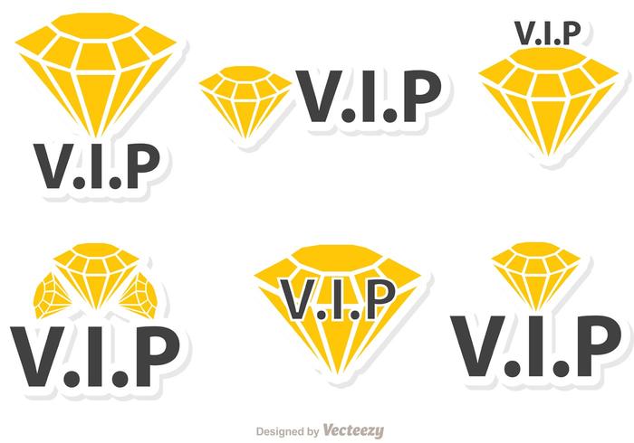 Conjunto de vectores de iconos de vip de diamante