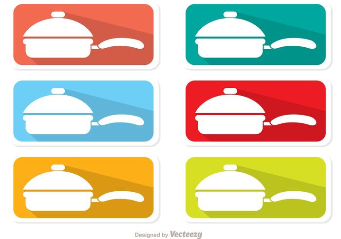 Colorful Pan With Handle Labels  vector