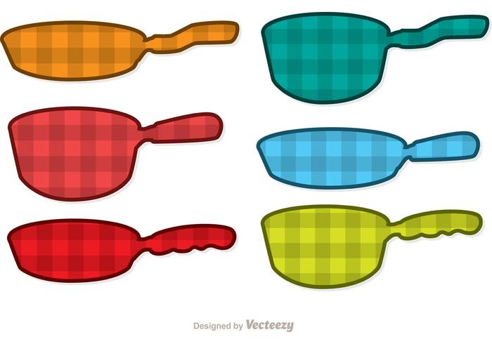 Plaid Pan with Handle Vectors Plaid Pan with Handle Vectors
