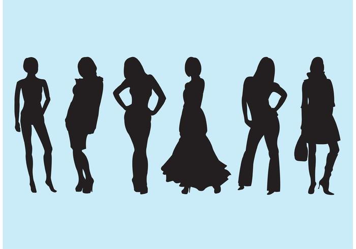 Woman Silhouette Set vector