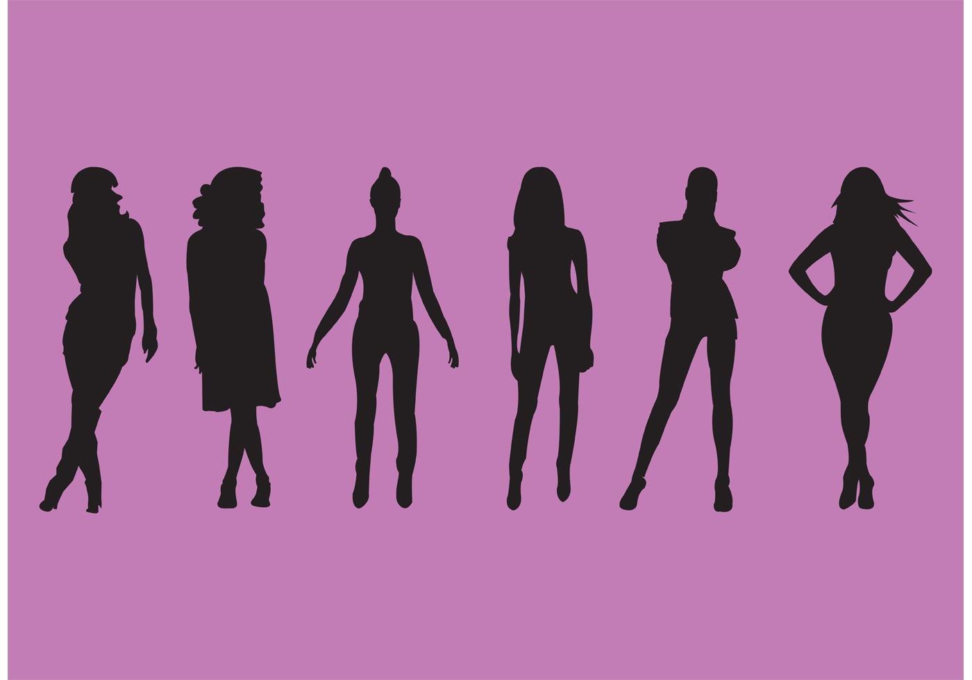 Download Woman Silhouette Set - Download Free Vectors, Clipart ...