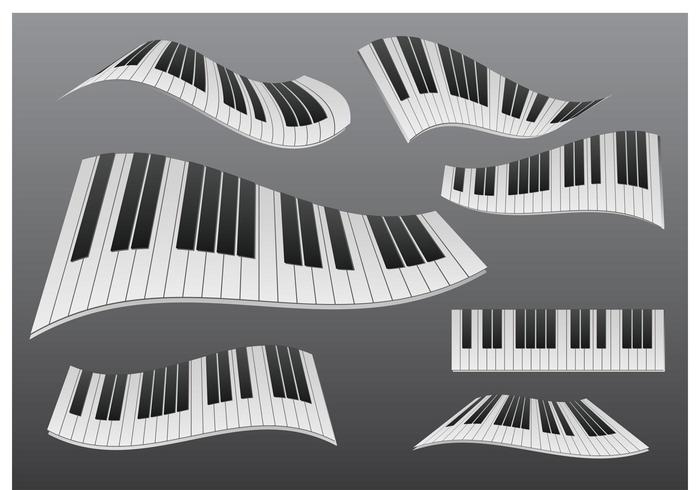 Vector Illustration. Fond Plat Musical. Touche De Piano, Clavier. Mélodie.  Instrument. Clip Art Libres De Droits, Svg, Vecteurs Et Illustration. Image  67274289