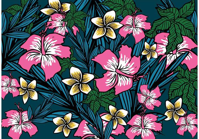 Polynesian Flower Background  vector