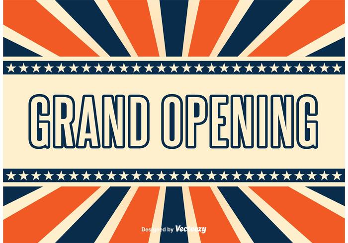 Grand Opening Retro Style Background vector