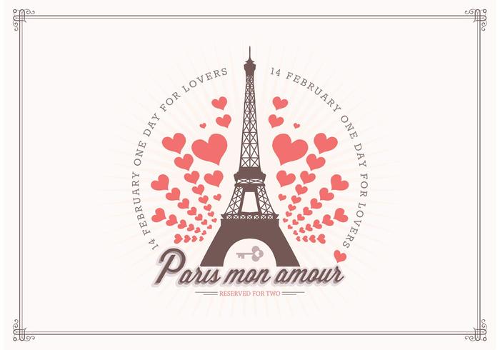 Free Love In Paris Vector Background