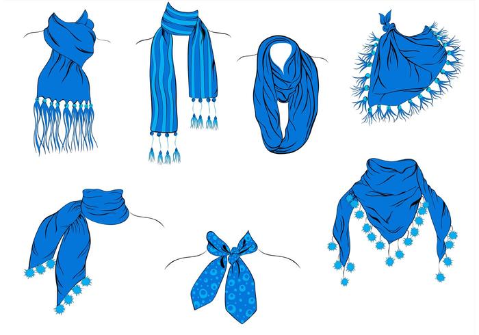 A Variety of Blue Neck Scarf Vectors A Variety of Blue Neck Scarf Vectors
