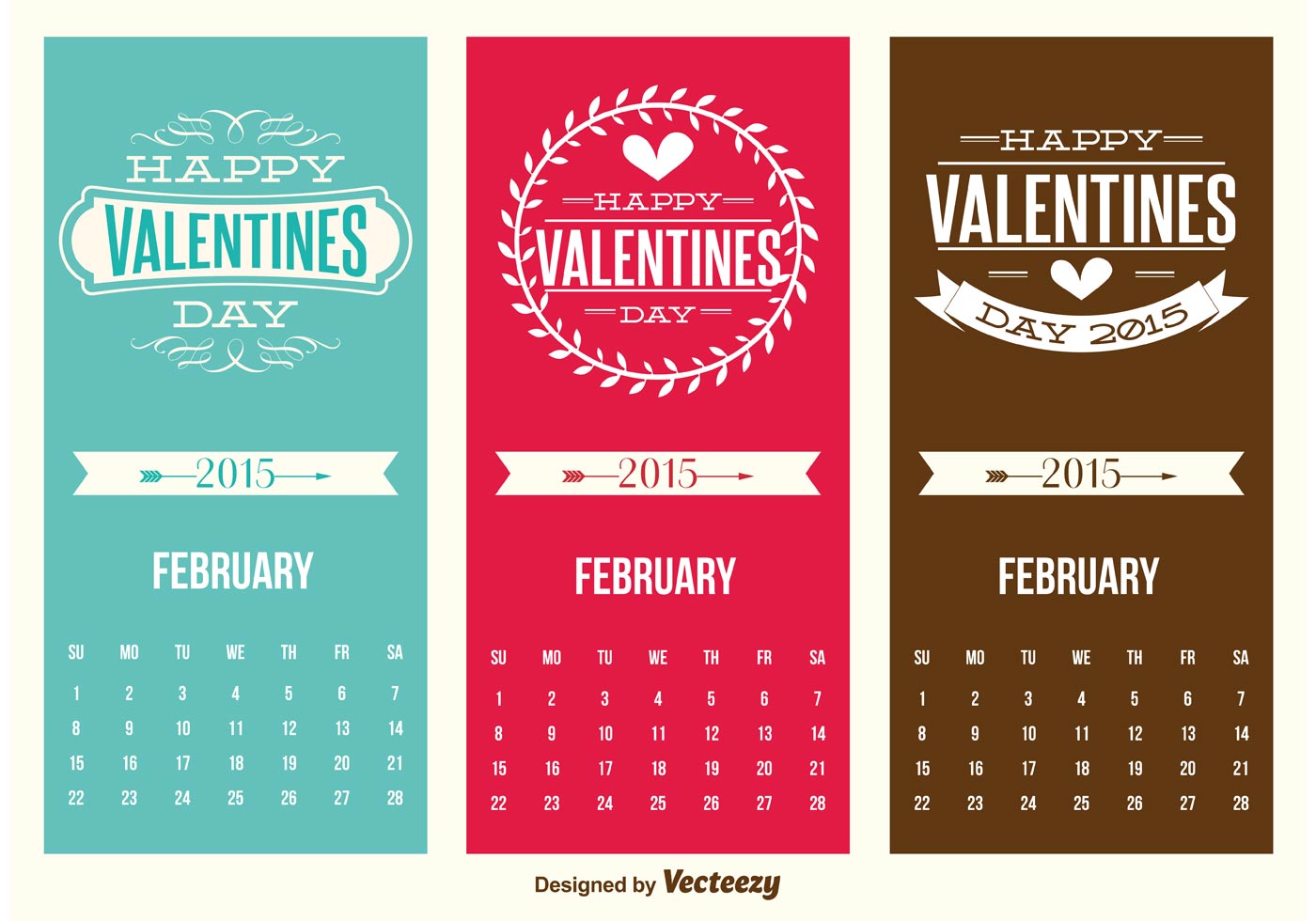 Cute Mini Valentines Day Calendar Cards 84398 Vector Art at Vecteezy