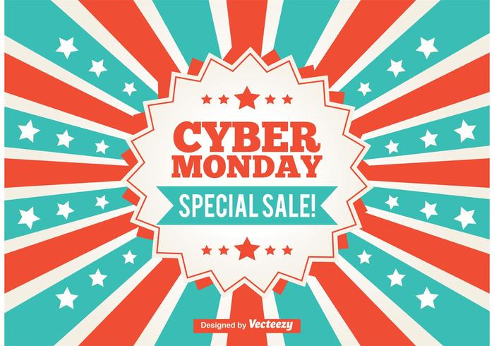 Cyber Monday Promotional Sunburst Background vector