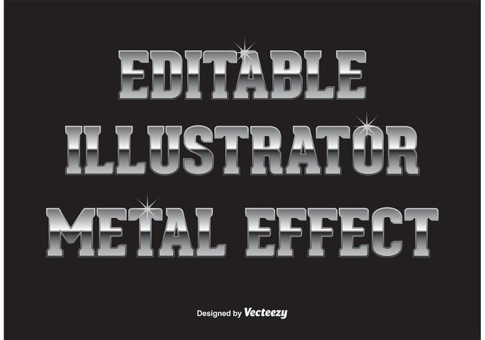 Efecto de texto de metal vector