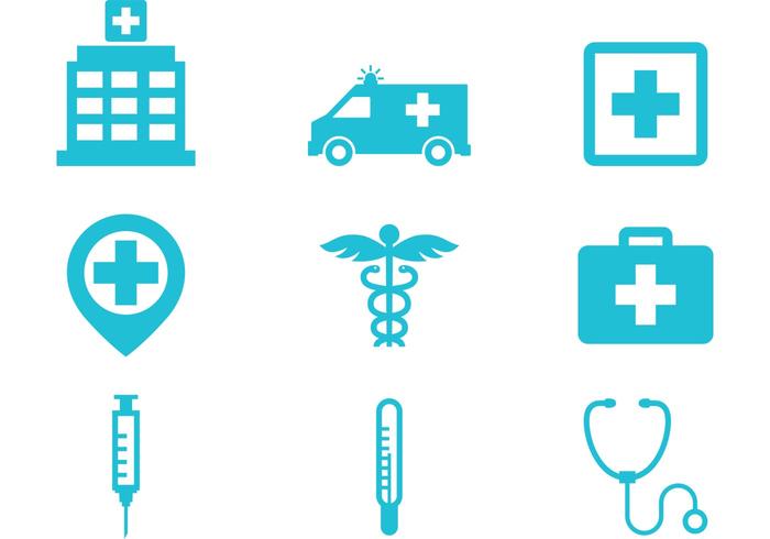 Iconos del hospital vector