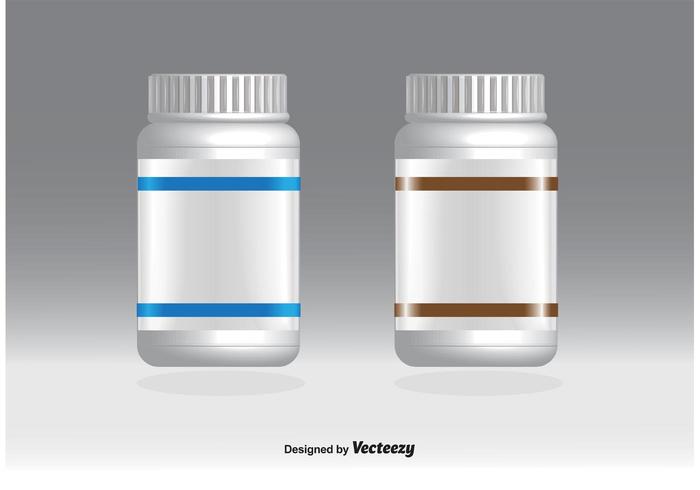 Blank Pill Bottles vector