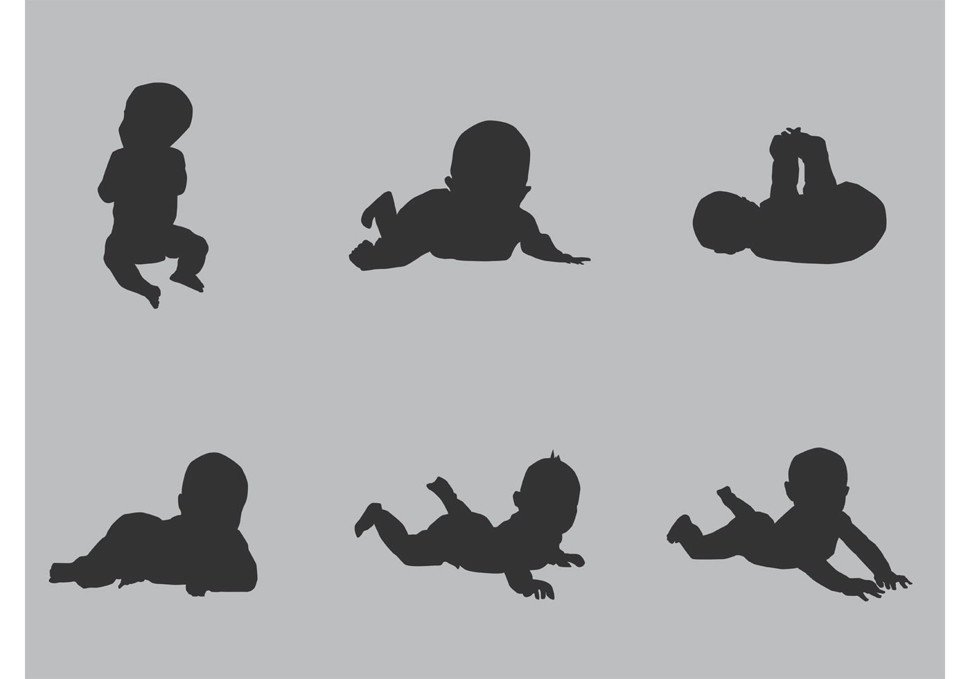 Download Free Vector Baby Silhouette Set - Download Free Vectors ...