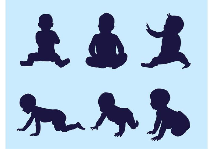 Vector Baby Silhouettes