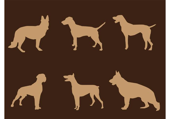 Standing Dog Silhouettes Standing Dog Silhouettes