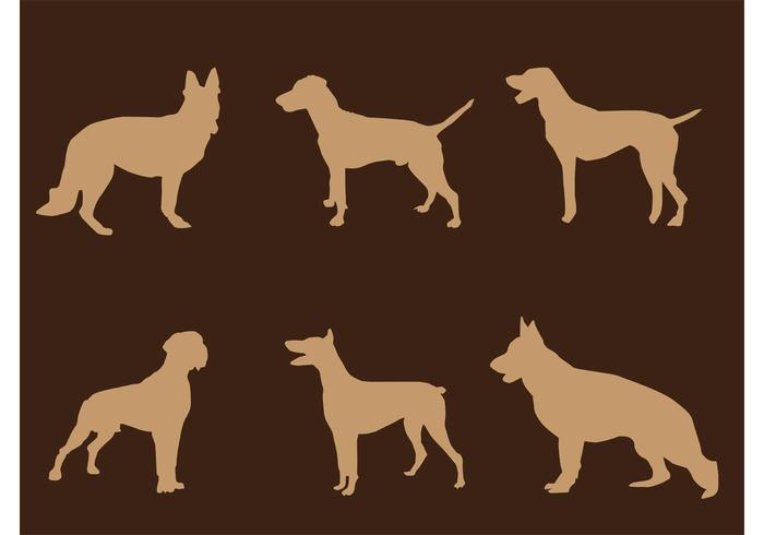 Standing Dog Silhouettes