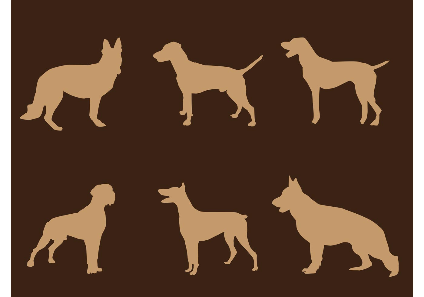 Download Standing Dog Silhouettes - Download Free Vectors, Clipart ...