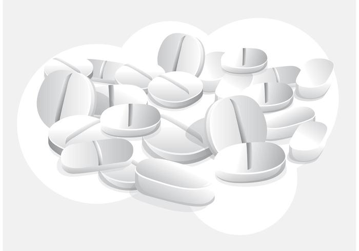 White Pills Vector Wallpaper 