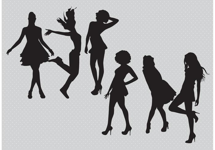 Silhouette Girls Vectors Silhouette Girls Vectors