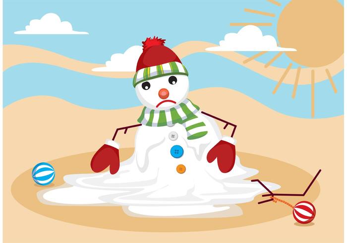 Melting Snow Man Vector