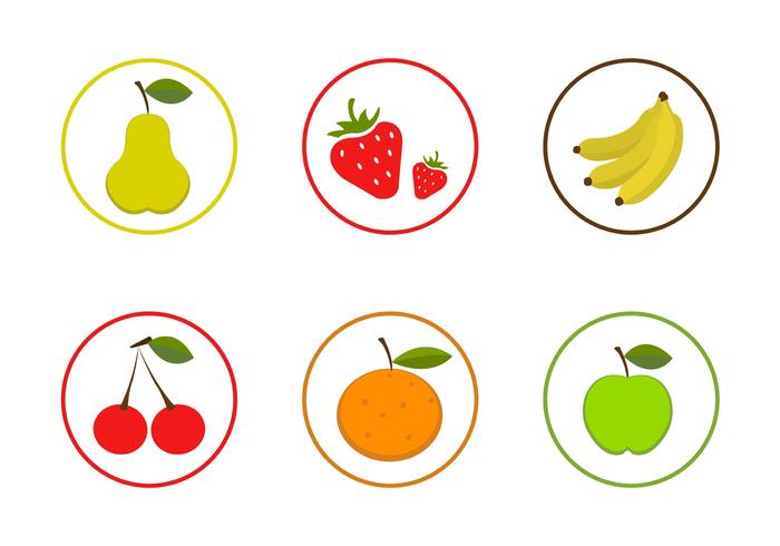 Conjunto de iconos de frutas vectoriales vector