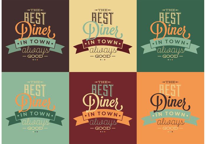 Best 50s Diner Typographic Signs vector