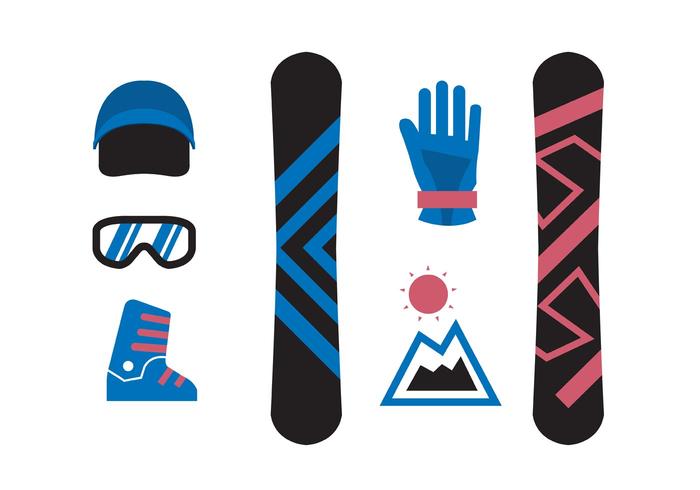 Aislado Iconos De Snowboard vector