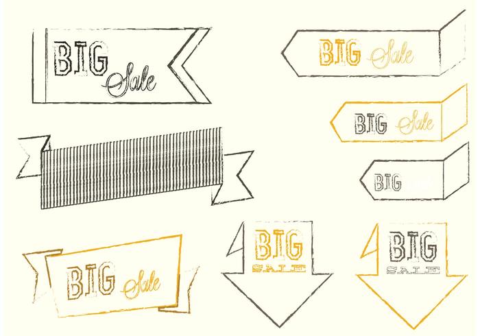 Sketchy Big Sale Banner Vectors 