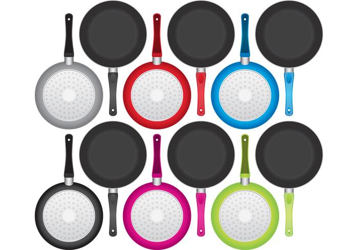 Colorful Pan with Handle Vectors 