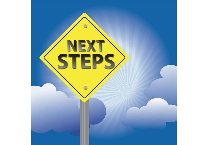 Next Steps Sign Background  vector