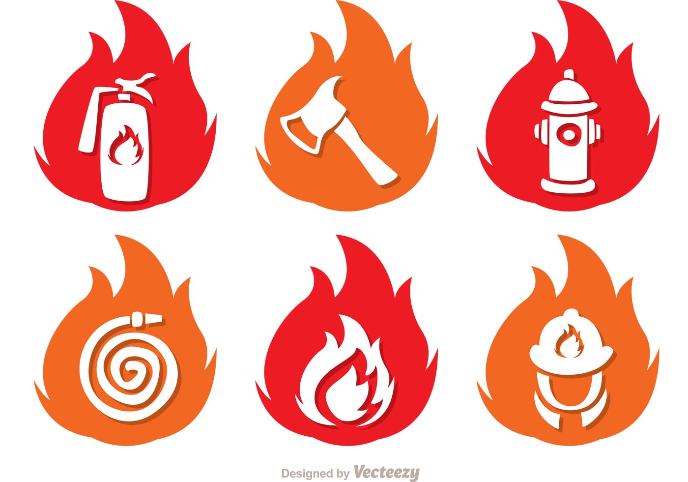 Flame Icons Fireman Vector Pack - Download Free Vector Art ...