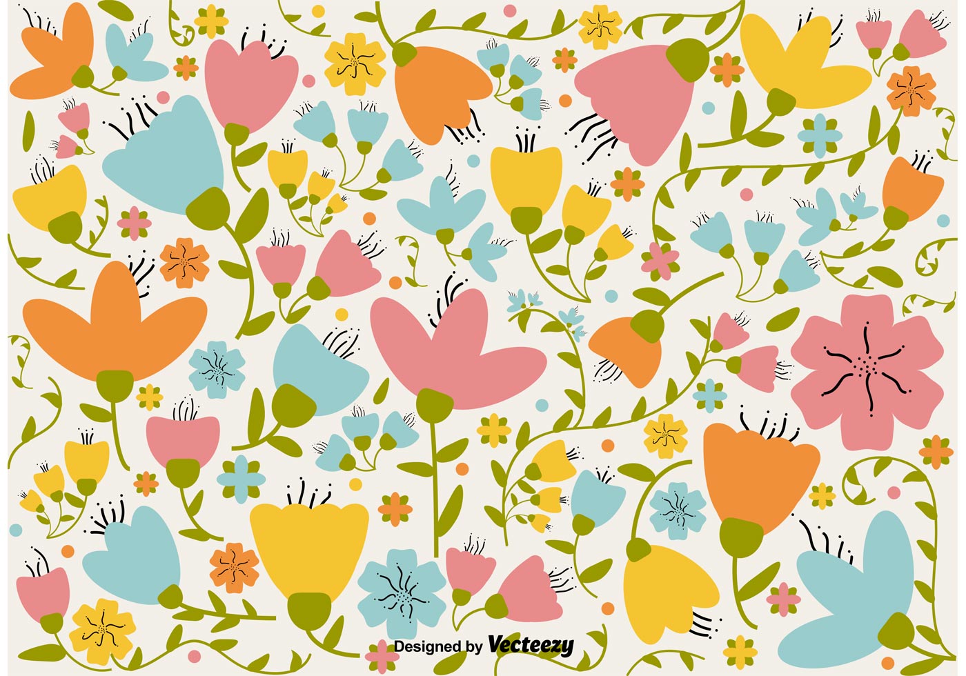 Download Floral Retro Background 84605 - Download Free Vectors, Clipart Graphics & Vector Art