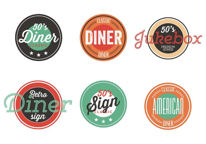 Vintage 50s Diner Label Collection vector