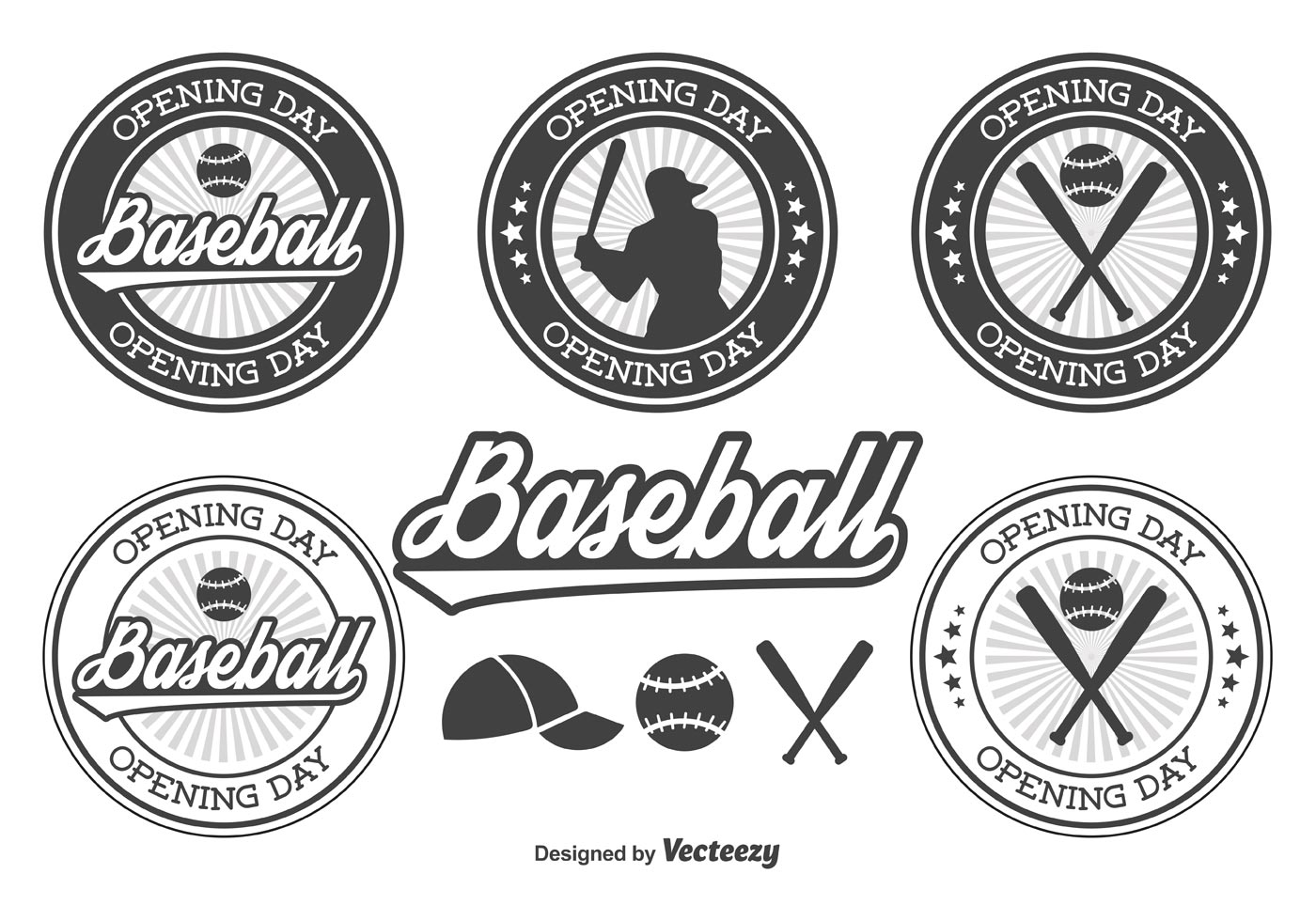 Download Baseball Opening Day Badges - Download Free Vector Art, Stock Graphics & Images