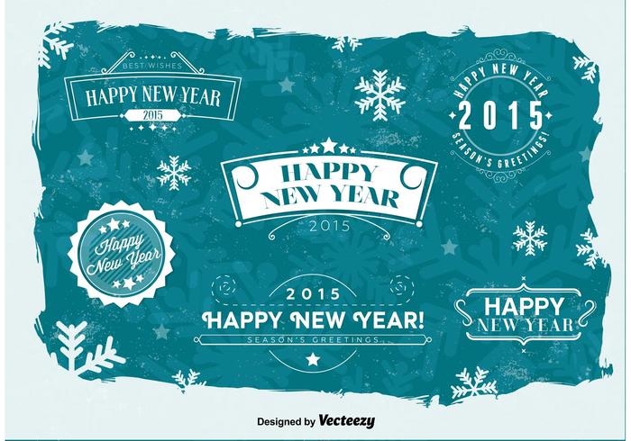 Happy New Year Badges vector