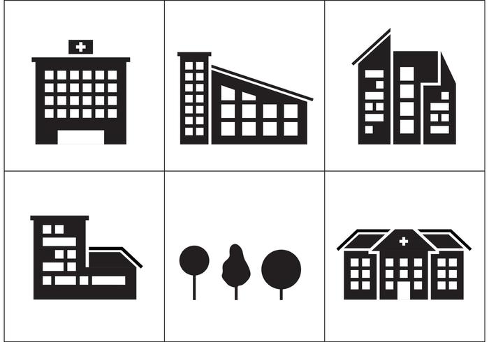 Hospital Building Icons vector