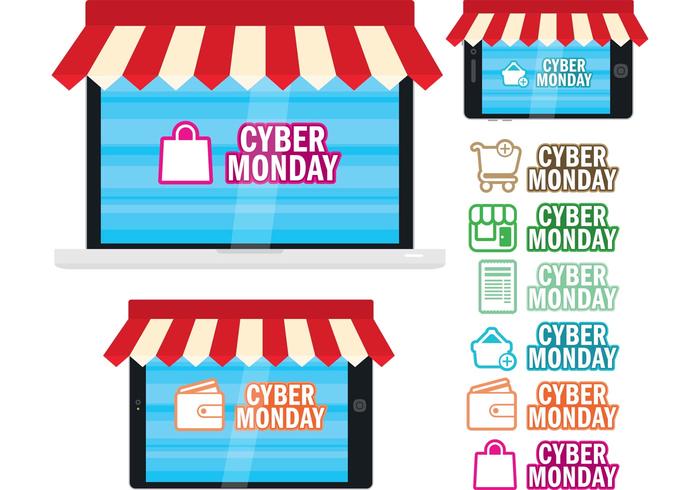 Cyber Monday Digital Shops vector