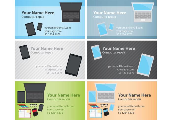 Computer Visiting Card Templates  vector