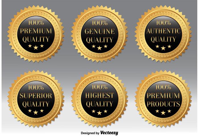 Gold Quality Badges vector