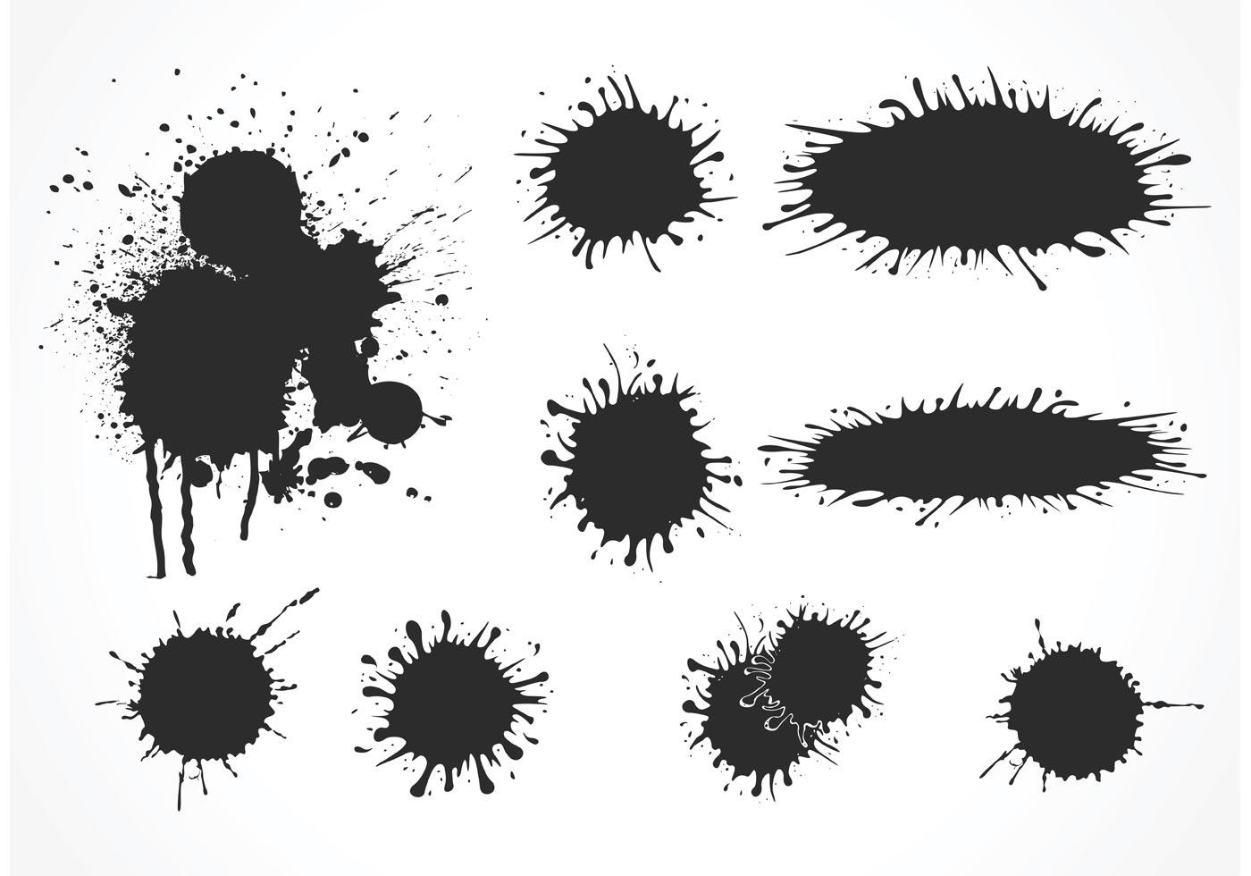 Vector Mud Splatter Set.