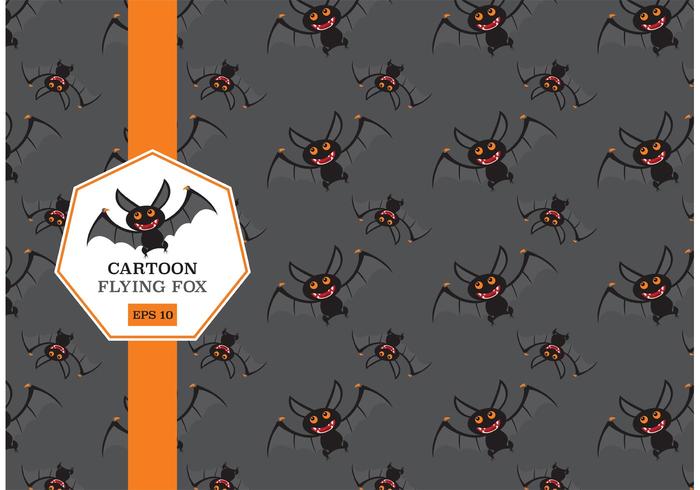 Free Cartoon Flying Fox Vector Pattern