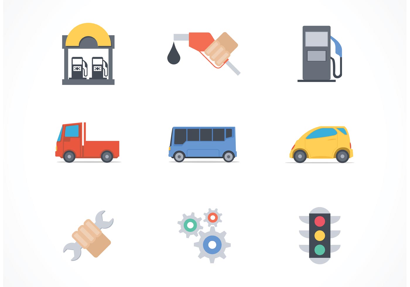 car service vector icons