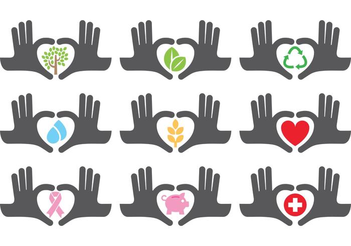 Helping Hands Icons  vector