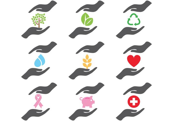 Helping Hands Icons  vector