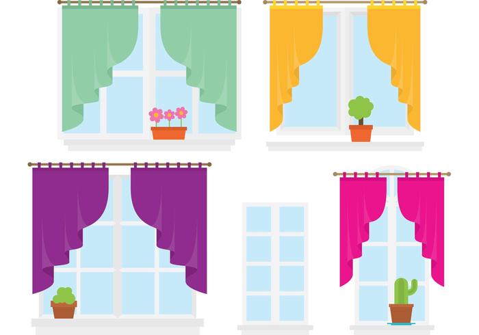 Ventanas de colores vector