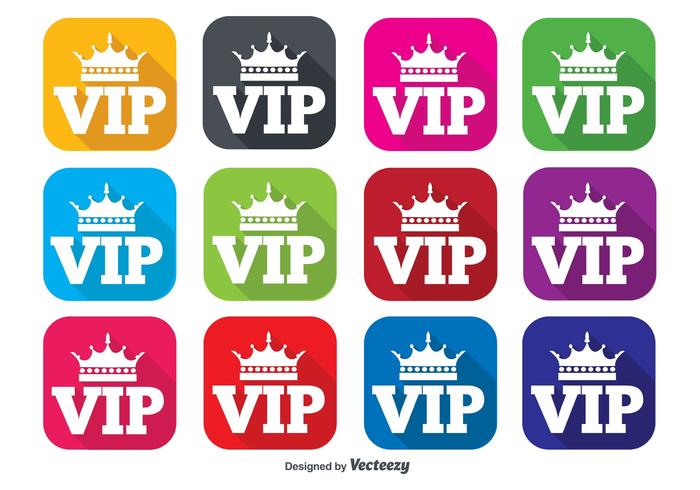 VIP Flat Icon Set vector